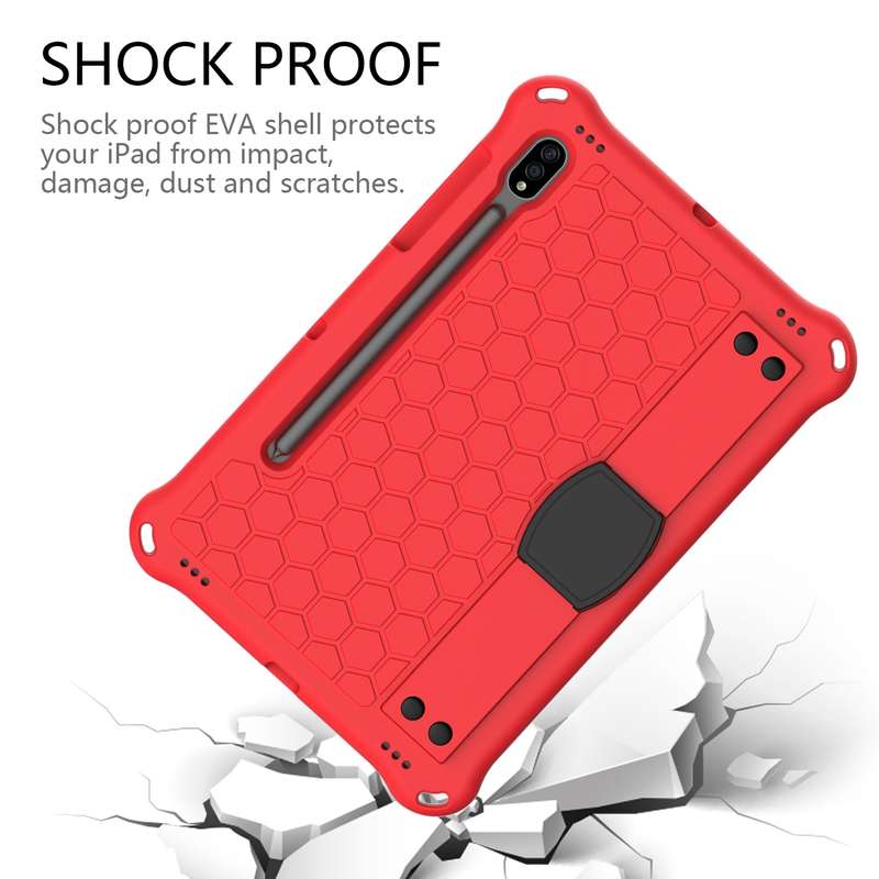 For Samsung Galaxy Tab S8 / Tab S7 Honeycomb Design EVA + PC Tablet Case with Strap(Black+Mint Green
