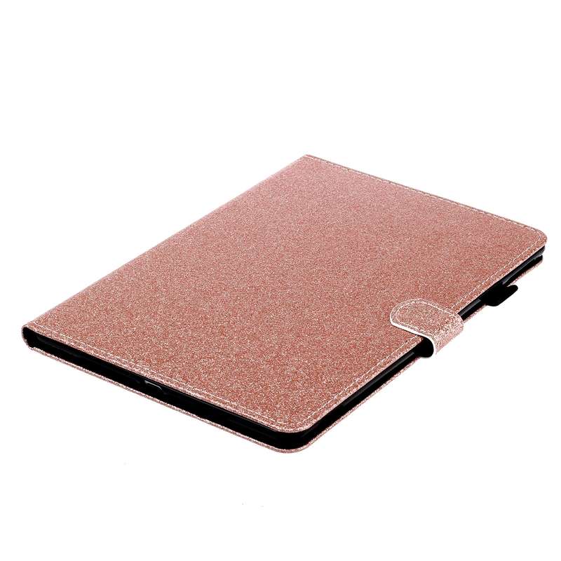 For Samsung Galaxy Tab A8 10.5 2021 Varnish Glitter Powder Leather Tablet Case(Rose Gold)