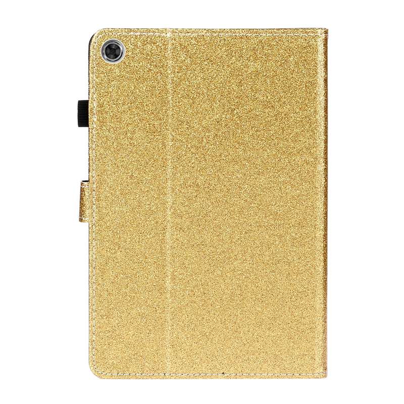 For Samsung Galaxy Tab A8 10.5 2021 Varnish Glitter Powder Leather Tablet Case(Rose Gold)