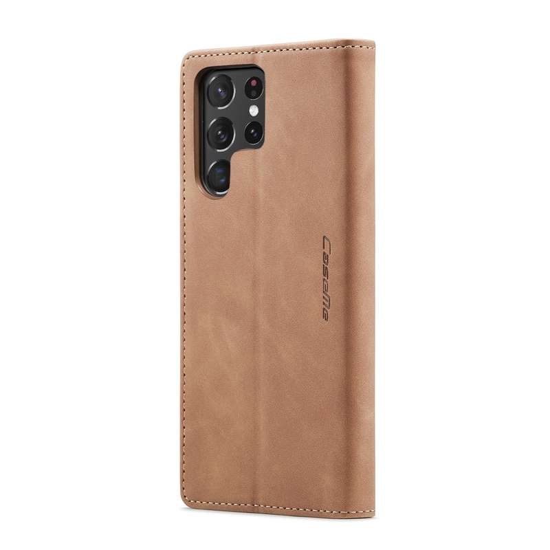 For Samsung Galaxy S22 Ultra 5G CaseMe 013 Multifunctional Leather Phone Case(Wine Red)