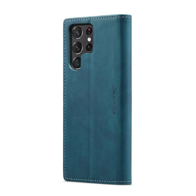 For Samsung Galaxy S22 Ultra 5G CaseMe 013 Multifunctional Leather Phone Case(Wine Red)
