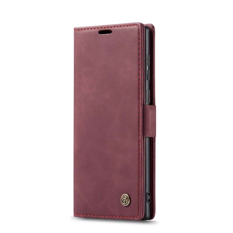 For Samsung Galaxy S22 Ultra 5G CaseMe 013 Multifunctional Leather Phone Case(Wine Red)