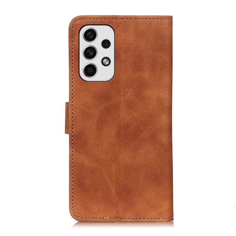 For Samsung Galaxy A23 4G KHAZNEH Retro Texture Flip Leather Phone Case(Brown)