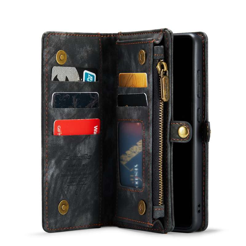 For Samsung Galaxy S22 5G CaseMe-008 Detachable Multifunctional Horizontal Flip Leather Case(Black)