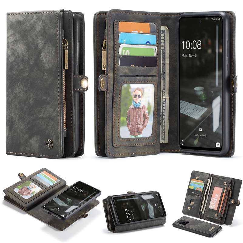 For Samsung Galaxy S22 5G CaseMe-008 Detachable Multifunctional Horizontal Flip Leather Case(Black)