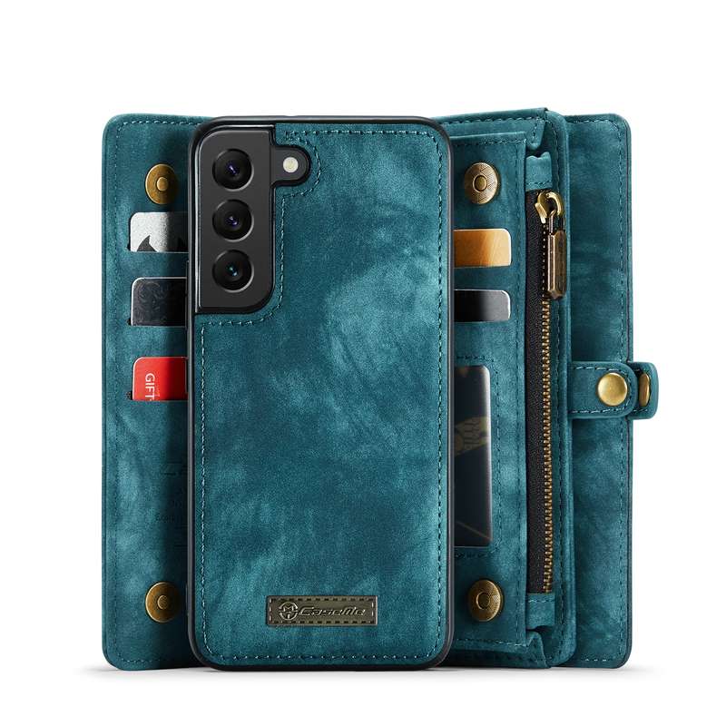 For Samsung Galaxy S22 5G CaseMe-008 Detachable Multifunctional Horizontal Flip Leather Case(Black)