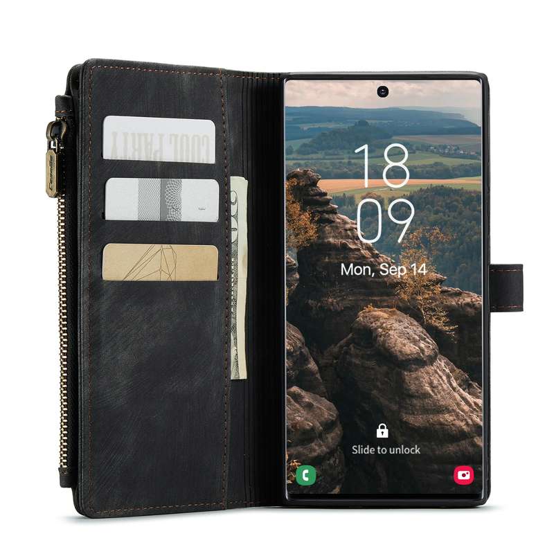 For Samsung Galaxy S22 Ultra 5G CaseMe C30 Multifunctional Phone Leather Case with Holder & Card Slo