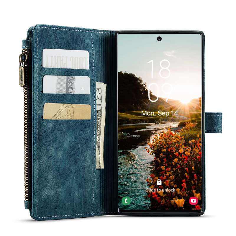 For Samsung Galaxy S22 Ultra 5G CaseMe C30 Multifunctional Phone Leather Case with Holder & Card Slo