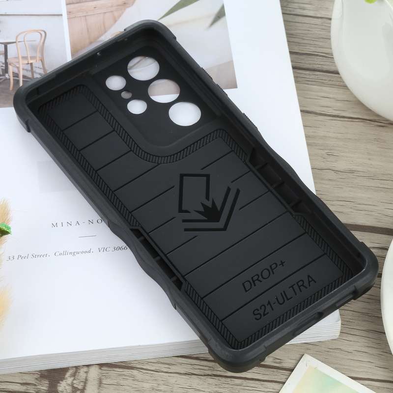 For Samsung Galaxy S21 Ultra 5G Non-slip Armor Phone Case(Black)