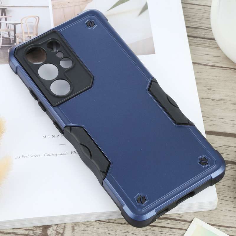 For Samsung Galaxy S21 Ultra 5G Non-slip Armor Phone Case(Blue)