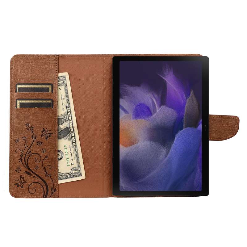 For Samsung Galaxy Tab A8 10.5 2021 X200 / X205 Butterfly Flower Embossing Pattern Leather Tablet Ca