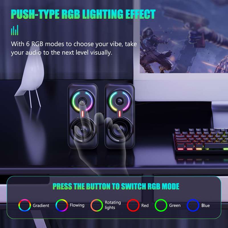 ONIKUMA L6 RGB Lighting Computer Audio with Bluetooth Function(Black)