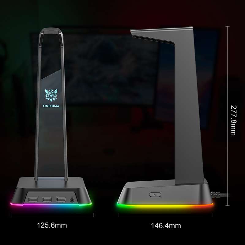ONIKUMA ST-2 RGB Lighting Headset Holder Stand(Pink)