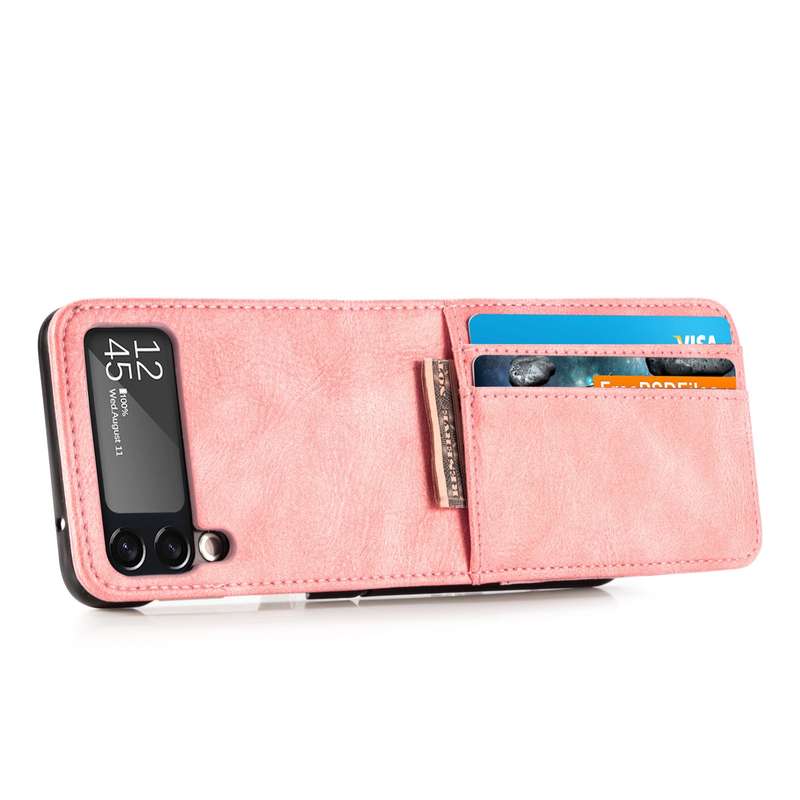 For Samsung Galaxy Z Flip3 5G Vertical Flip Card Slot Leather Phone Case(Black)