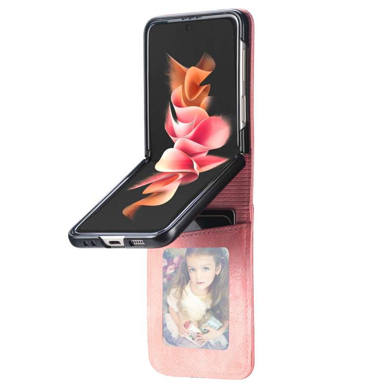 For Samsung Galaxy Z Flip3 5G Vertical Flip Card Slot Leather Phone Case(Black)