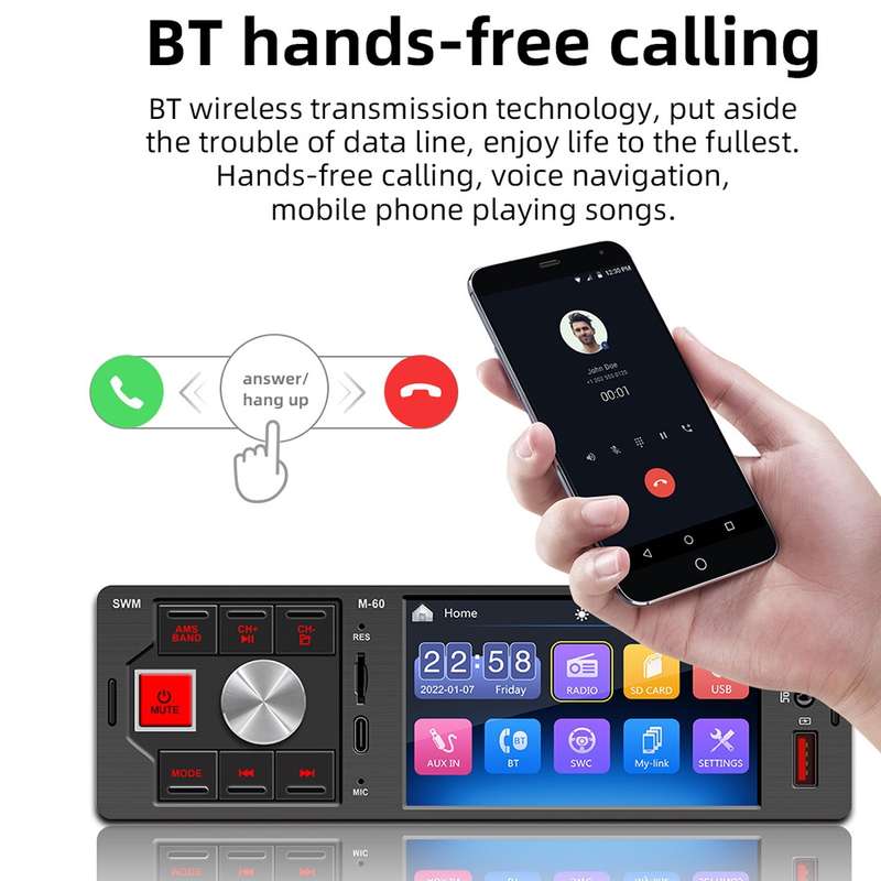 4.0 inch Touch Screen Car Radio Receiver Bluetooth MP5 Player with Remote Control