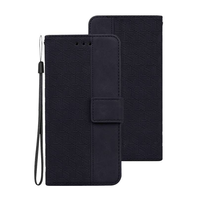 For Honor 20 / Huawei nova 5T Geometric Embossed Leather Phone Case(Black)