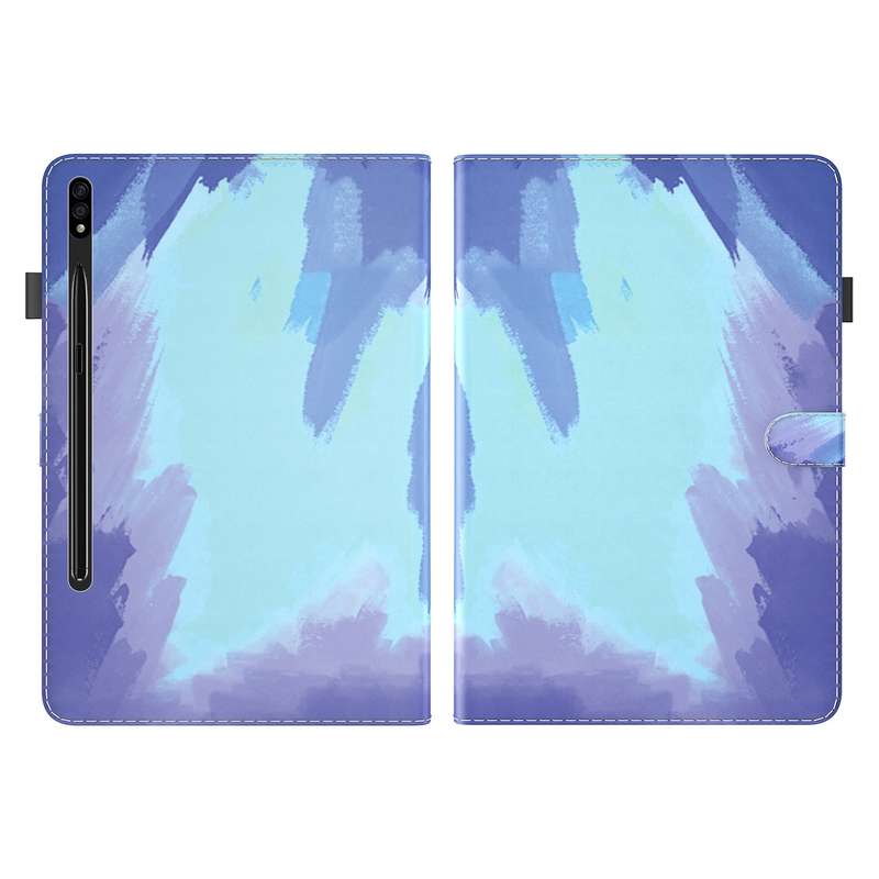 For Samsung Galaxy Tab S8 / Tab S7 Watercolor Pattern Flip Leather Tablet Case(Berry Color)