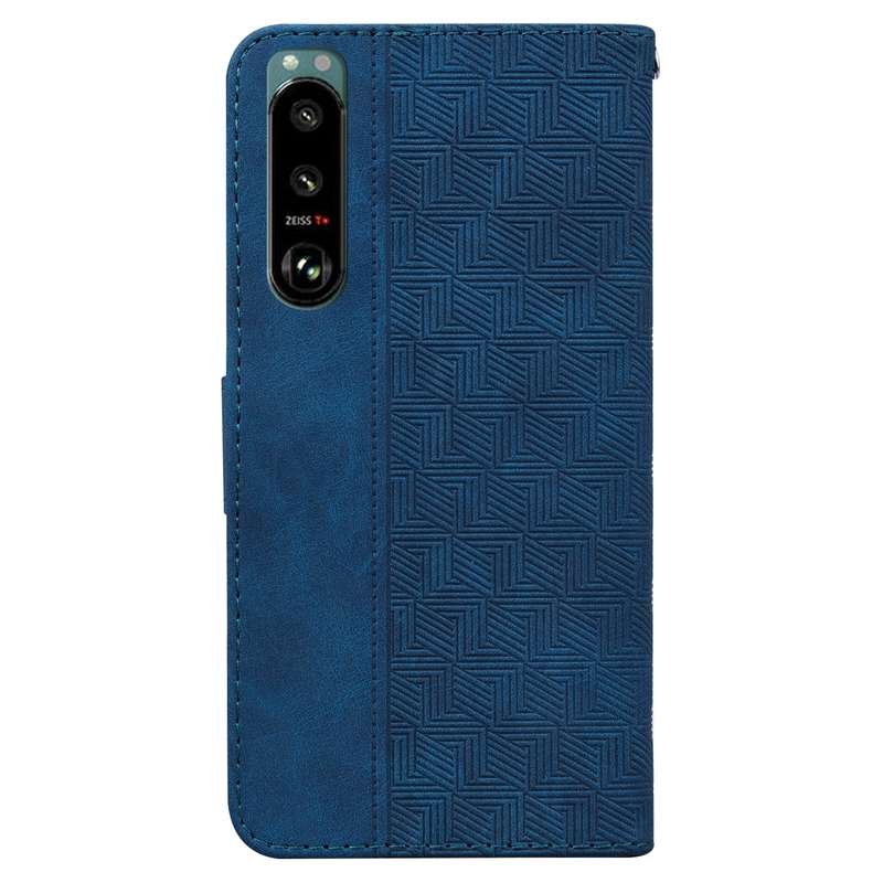 For Sony Xperia 5 III Geometric Embossed Leather Phone Case(Red)