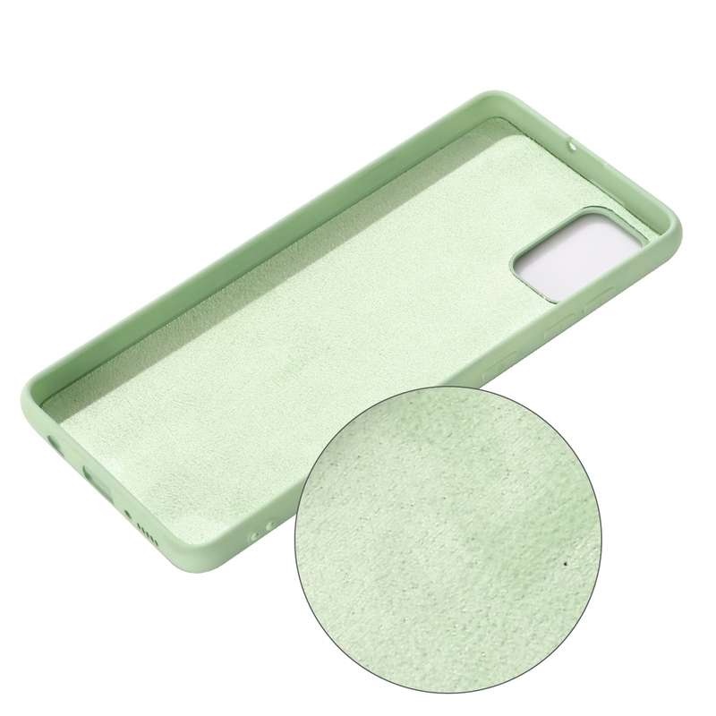 For Galaxy A71 Solid Color Liquid Silicone Shockproof Full Coverage Protective Case(Green)