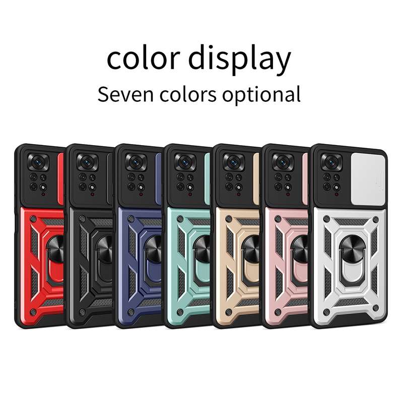 For Xiaomi Redmi Note 11 Pro (Global) Sliding Camera Cover TPU+PC Phone Case(Silver)