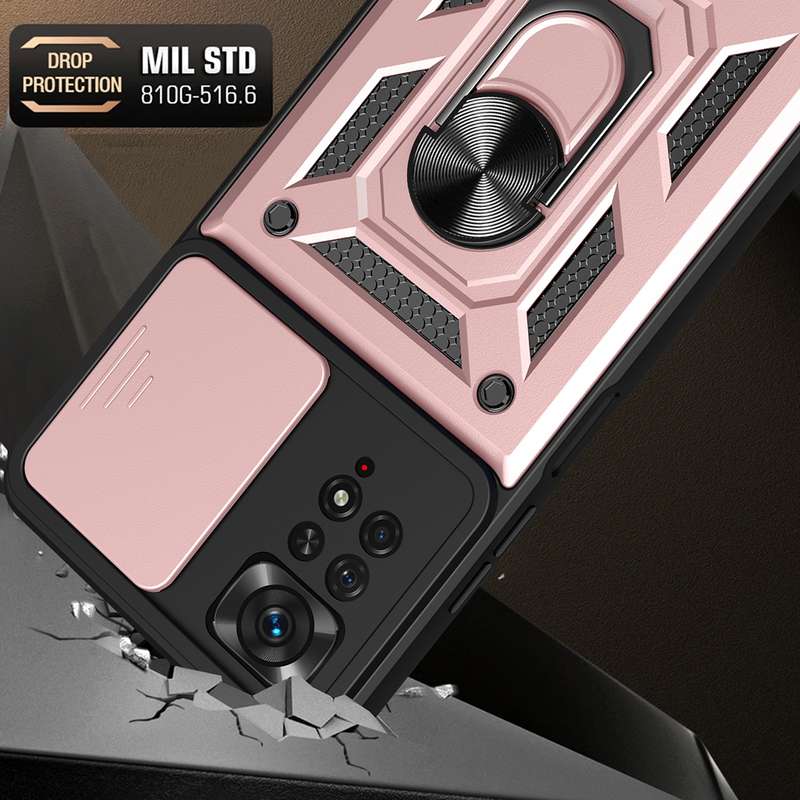 For Xiaomi Redmi Note 11 Pro (Global) Sliding Camera Cover TPU+PC Phone Case(Silver)