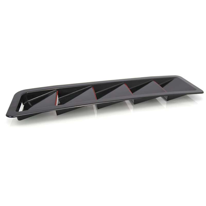 SSW007A-BK-R Black 2 in 1 Car Air Intake Scoop Bonnet Hood Vent Louver Cooling Panel Trim Set