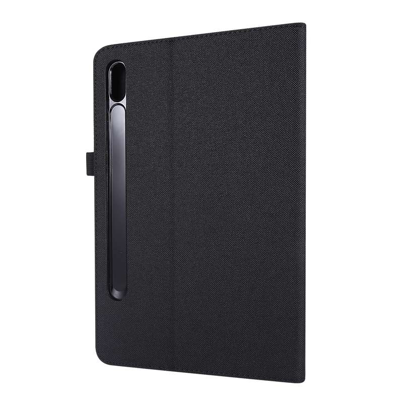 For Samsung Galaxy Tab S8 Ultra Horizontal Flip Fabric Leather Tablet Case with Card Slots & Holder(