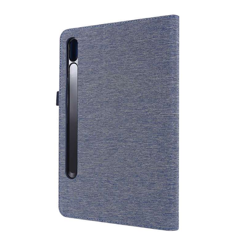 For Samsung Galaxy Tab S8 Ultra Horizontal Flip Fabric Leather Tablet Case with Card Slots & Holder(