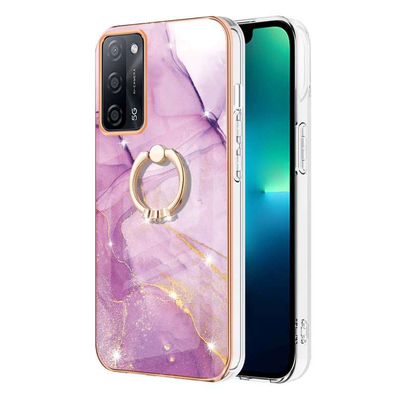For OPPO A53s 5G / A55 5G / A54 4G / A16 / A54s Electroplating Marble Pattern IMD TPU Phone Case wit