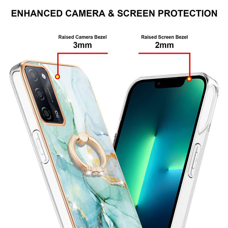 For OPPO A53s 5G / A55 5G / A54 4G / A16 / A54s Electroplating Marble Pattern IMD TPU Phone Case wit