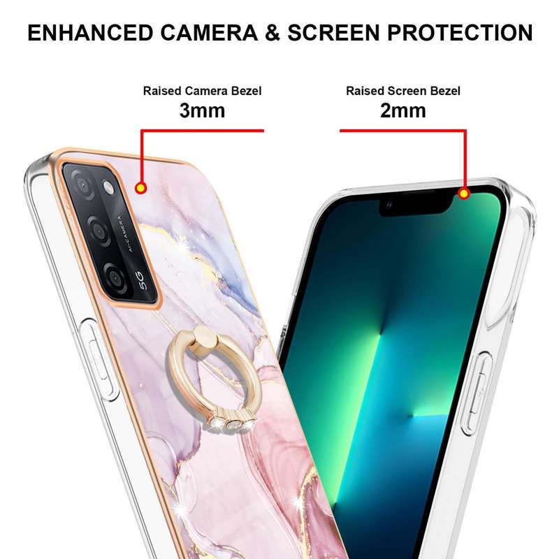 For OPPO A53s 5G / A55 5G / A54 4G / A16 / A54s Electroplating Marble Pattern IMD TPU Phone Case wit