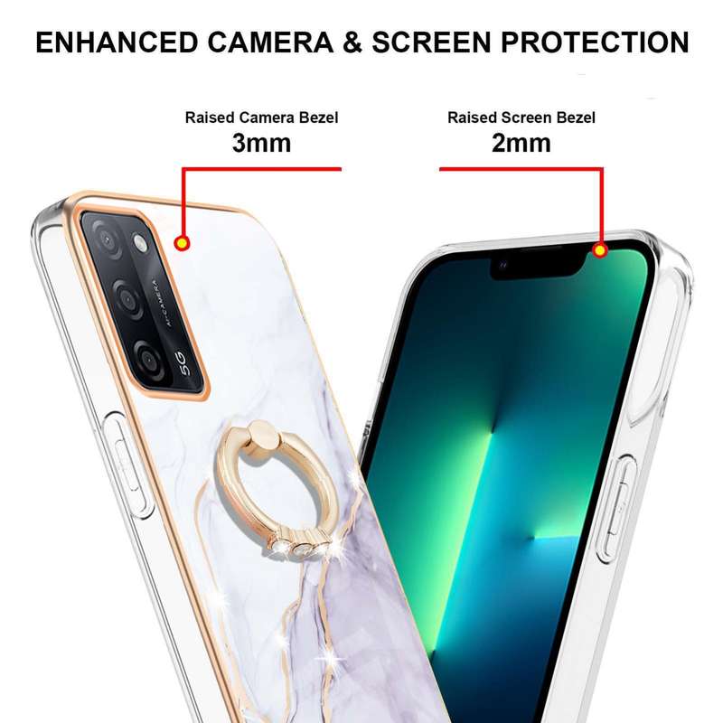For OPPO A53s 5G / A55 5G / A54 4G / A16 / A54s Electroplating Marble Pattern IMD TPU Phone Case wit