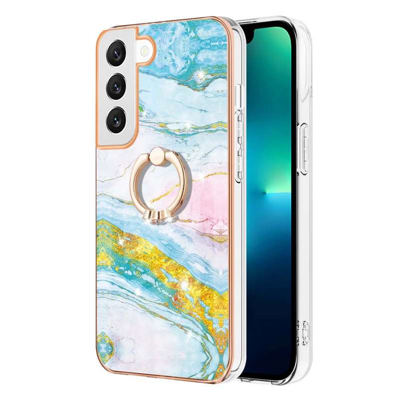 For OPPO A74 5G / A93 5G / A54 5G / A93s 5G Electroplating Marble Pattern IMD TPU Phone Case with Ri
