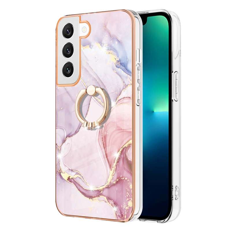 For OPPO A74 5G / A93 5G / A54 5G / A93s 5G Electroplating Marble Pattern IMD TPU Phone Case with Ri