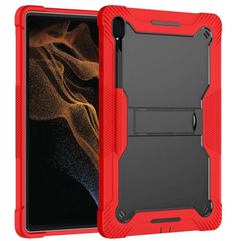 For Samsung Galaxy Tab S9 Ultra / S8 Ultra Silicone + PC Shockproof Protective Tablet Case(Red + Bl