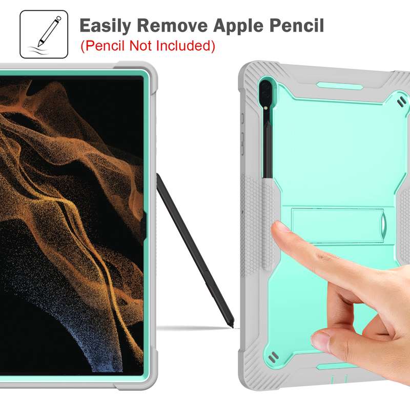 For Samsung Galaxy Tab S9 Ultra / S8 Ultra Silicone + PC Shockproof Protective Tablet Case(Red + Bl