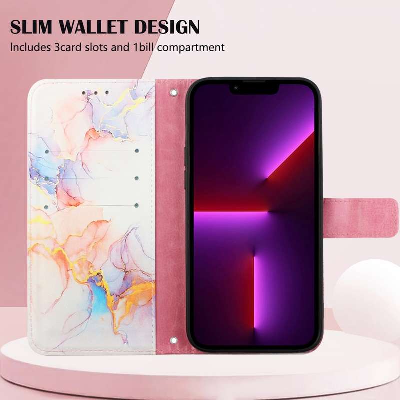 For Samsung Galaxy A73 5G PT003 Marble Pattern Flip Leather Phone Case(LS003)