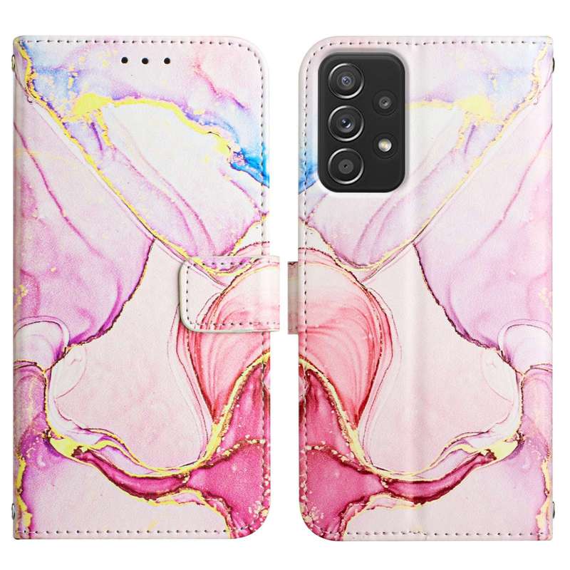 For Samsung Galaxy A73 5G PT003 Marble Pattern Flip Leather Phone Case(LS003)