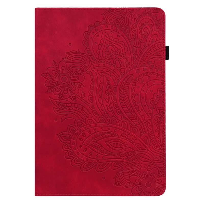 For Samsung Galaxy Tab A7 Lite Peacock Embossed Pattern Leather Tablet Case(Green)
