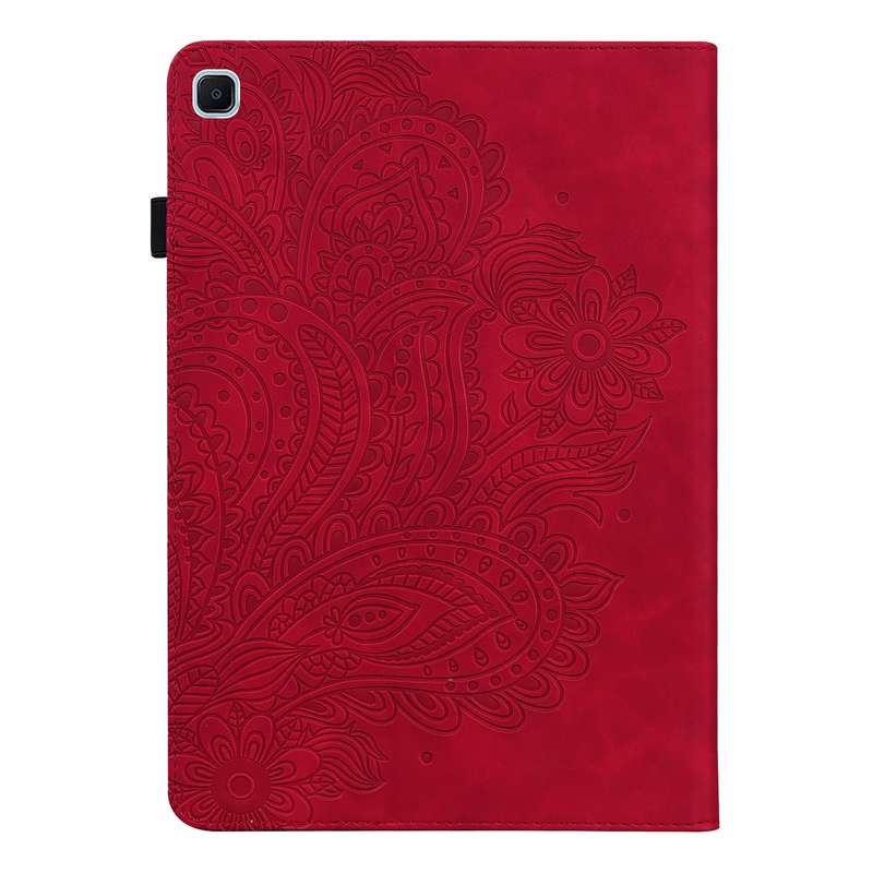 For Samsung Galaxy Tab A7 Lite Peacock Embossed Pattern Leather Tablet Case(Green)