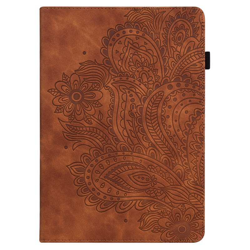 For Samsung Galaxy Tab A7 Lite Peacock Embossed Pattern Leather Tablet Case(Green)
