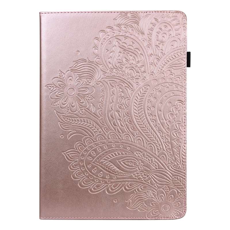 For Samsung Galaxy Tab A8 10.5 2021 Peacock Embossed Pattern Leather Tablet Case(Green)