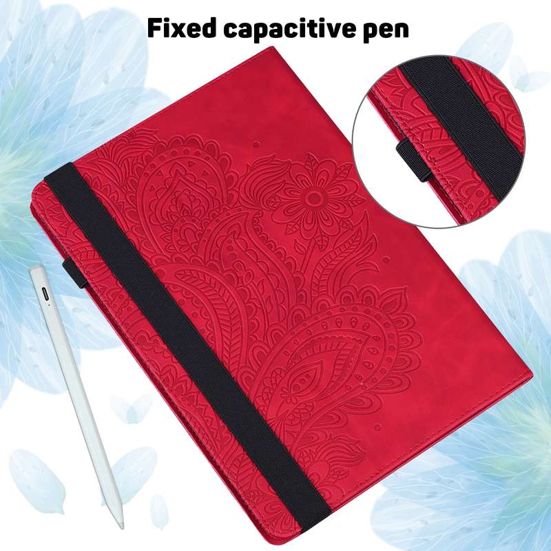 For Samsung Galaxy Tab A8 10.5 2021 Peacock Embossed Pattern Leather Tablet Case(Green)