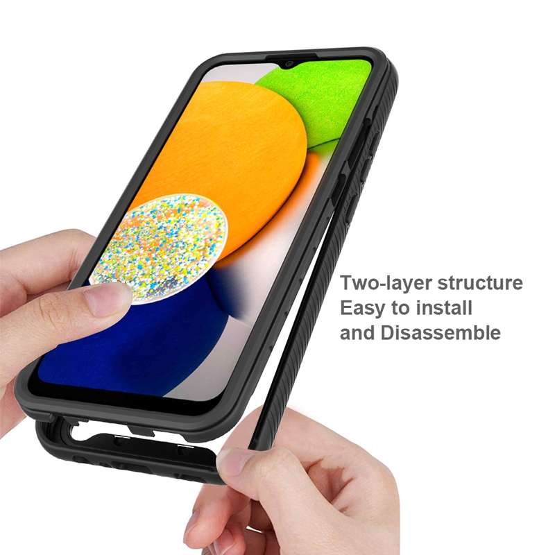 For Samsung Galaxy A03 Core Starry Sky Solid Color Series Shockproof PC + TPU Phone Case(Black)