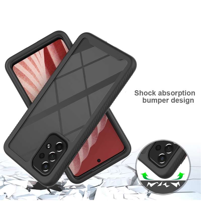For Samsung Galaxy A73 5G Starry Sky Solid Color Series Shockproof PC + TPU Phone Case(Purple)