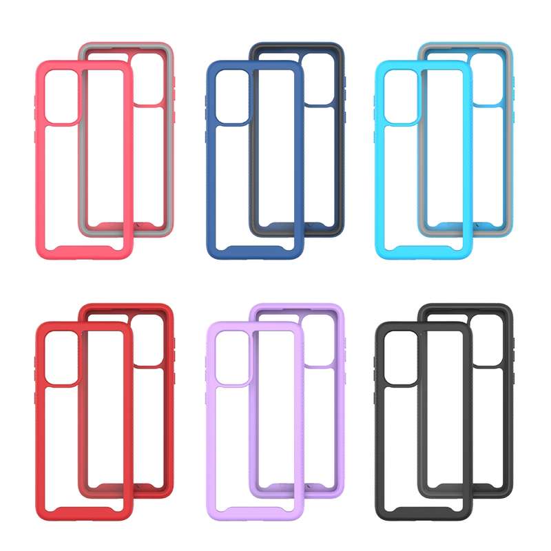 For Samsung Galaxy A73 5G Starry Sky Solid Color Series Shockproof PC + TPU Phone Case(Purple)