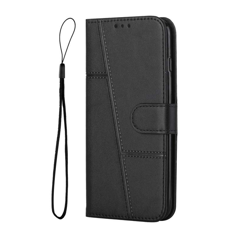 For Tecno Camon 17P Stitching Calf Texture Buckle Leather Phone Case(Pink)