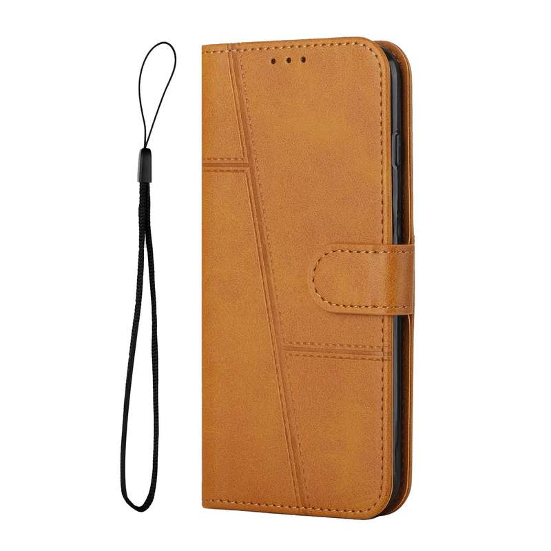 For Tecno Camon 17P Stitching Calf Texture Buckle Leather Phone Case(Pink)