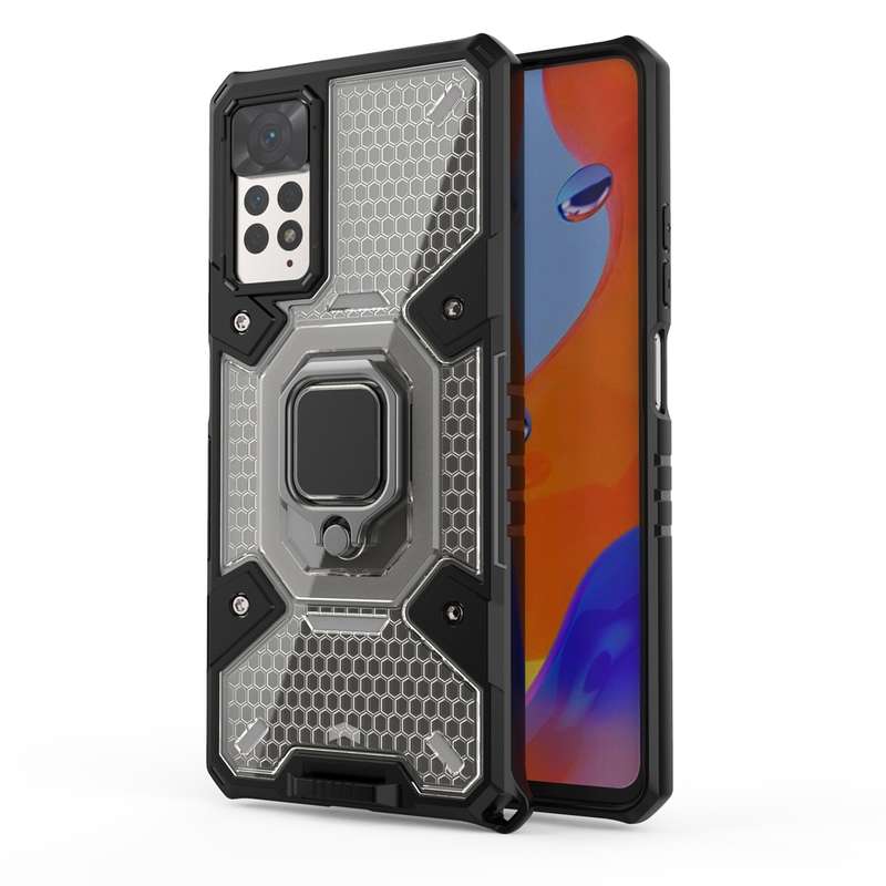 For Xiaomi Redmi Note 11 Pro 5G / 4G Global Space PC+TPU Shockproof Phone Case with Ring Holder(Grey